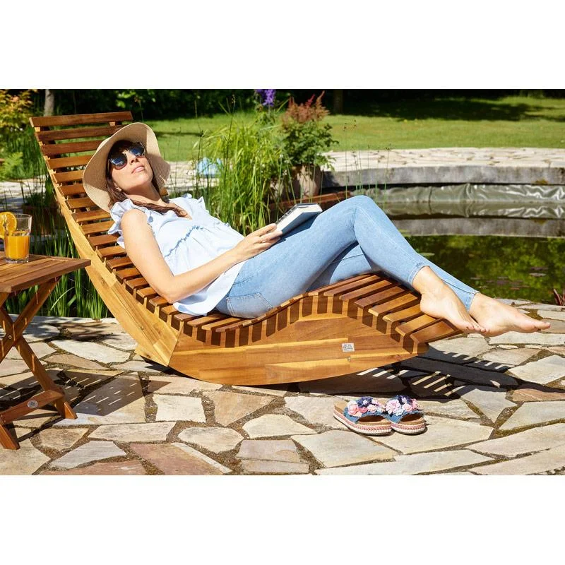 Ergonomischer Schaukelstuhl Akazienholz FSC-zertifiziert - 2