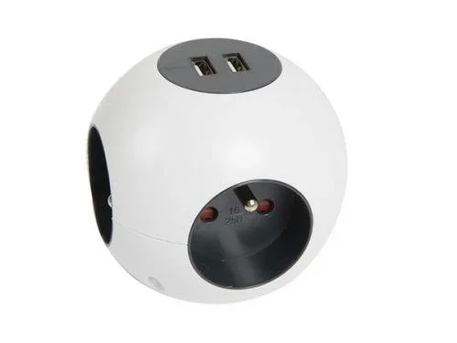 Wandsteckdose mit 2 Usb-Anschlüssen - Glühbirne - Erdung - 0