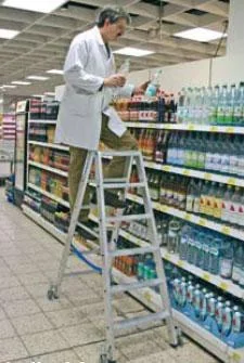 Stufen Doppelleiter 2 x 8 Stufen Leiter Alu fahrbar - 0