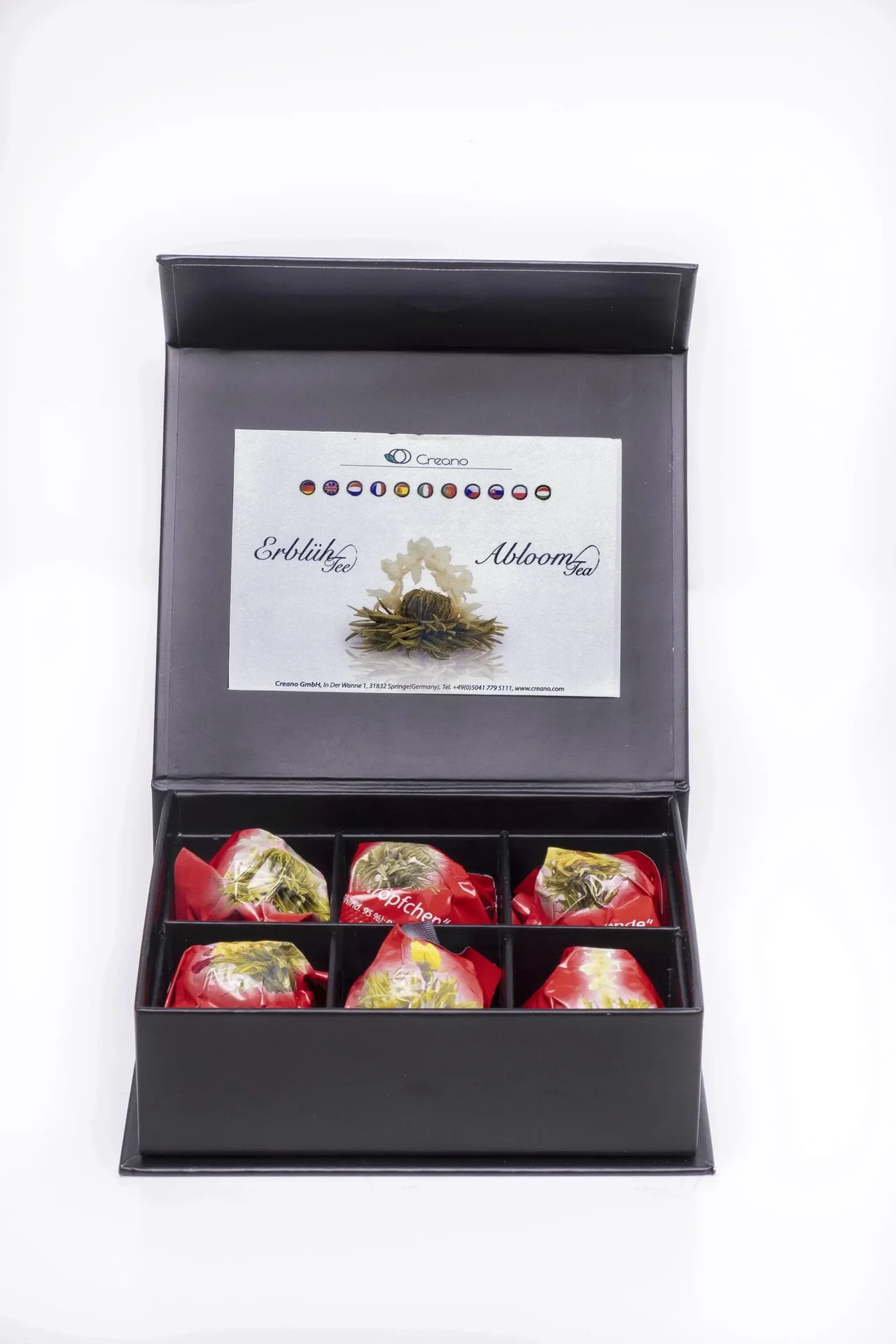 Teeblumen Mix "ErblühTee" in edler Magnet-Geschenkbox, 6 verschiedene Sorten - 1