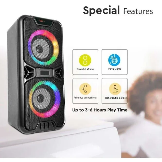 VT-6204-2 Mobiler Lautsprecher mit Bluetooth und RGB - 2x 10W - 7