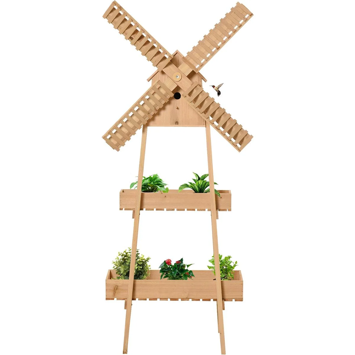 Pflanzenregal in Windmühlen Optik natur - 2