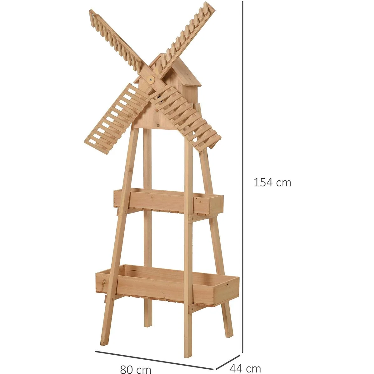 Pflanzenregal in Windmühlen Optik natur - 4