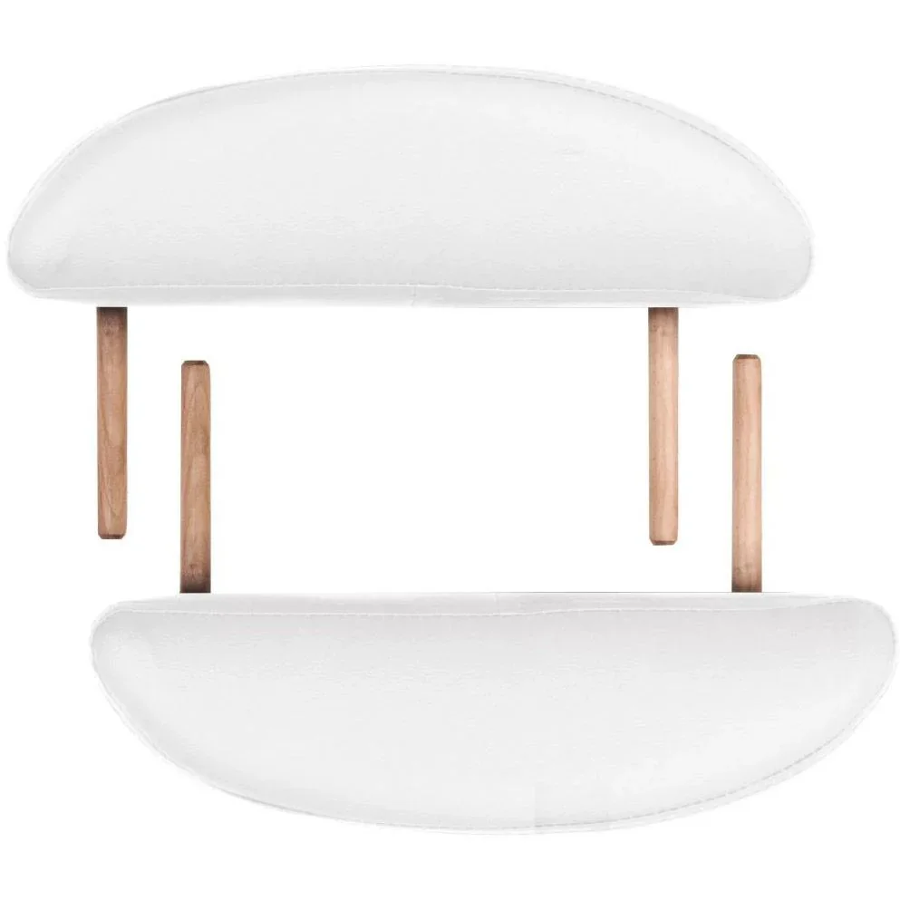 Klappbare Massageliege 10 cm dick mit 2 Nackenrollen oval weiß - 3