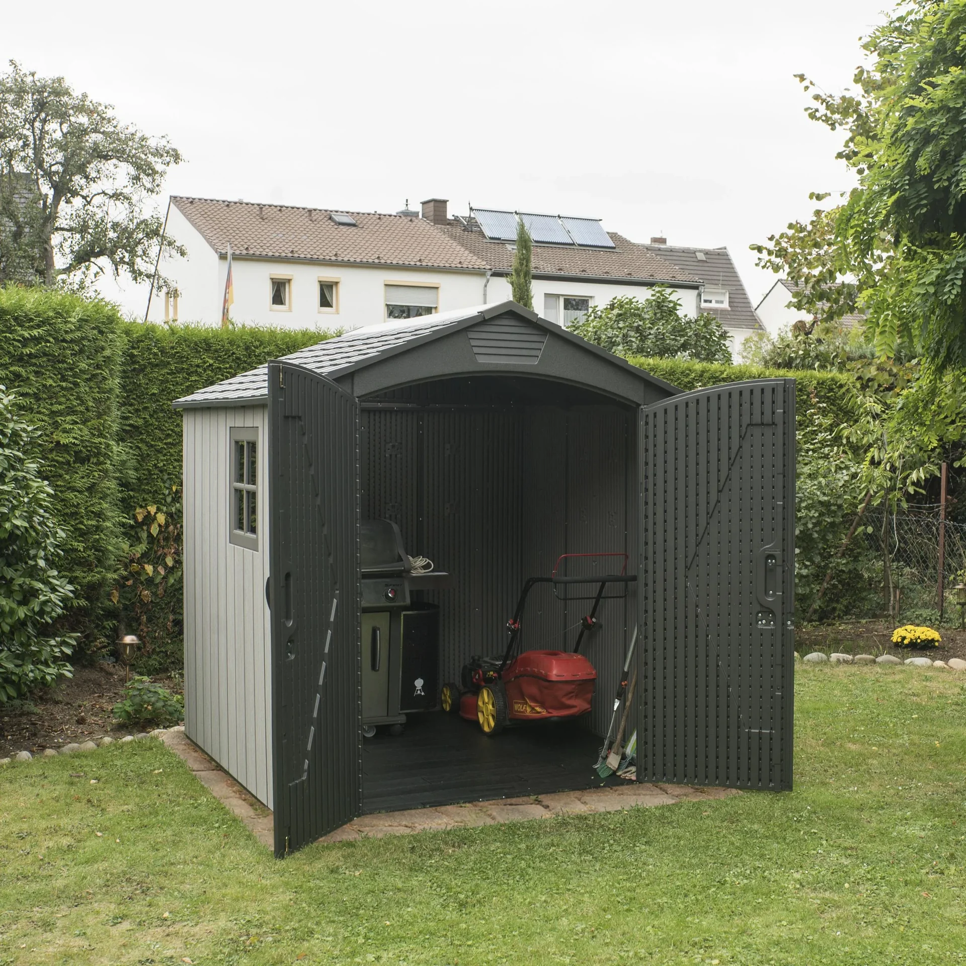 Garten-/ Gerätehaus, Geräteschuppen „Stella“, Kunststoff, Anthrazit, 214 x 215 x 228 cm - 3