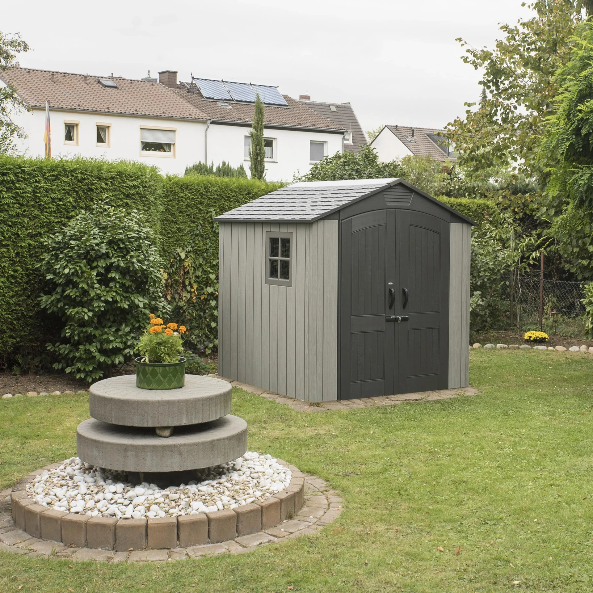 Garten-/ Gerätehaus, Geräteschuppen „Stella“, Kunststoff, Anthrazit, 214 x 215 x 228 cm - 7