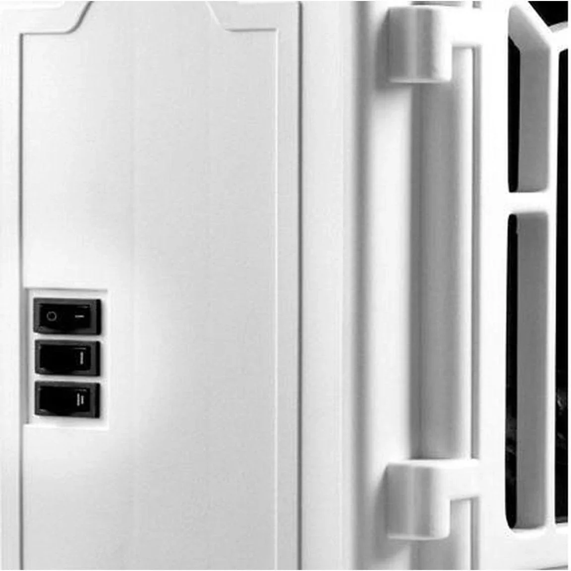 Elektrischer Kamin mit Heizung und offenem Flammeneffekt 2000W weiß - 2