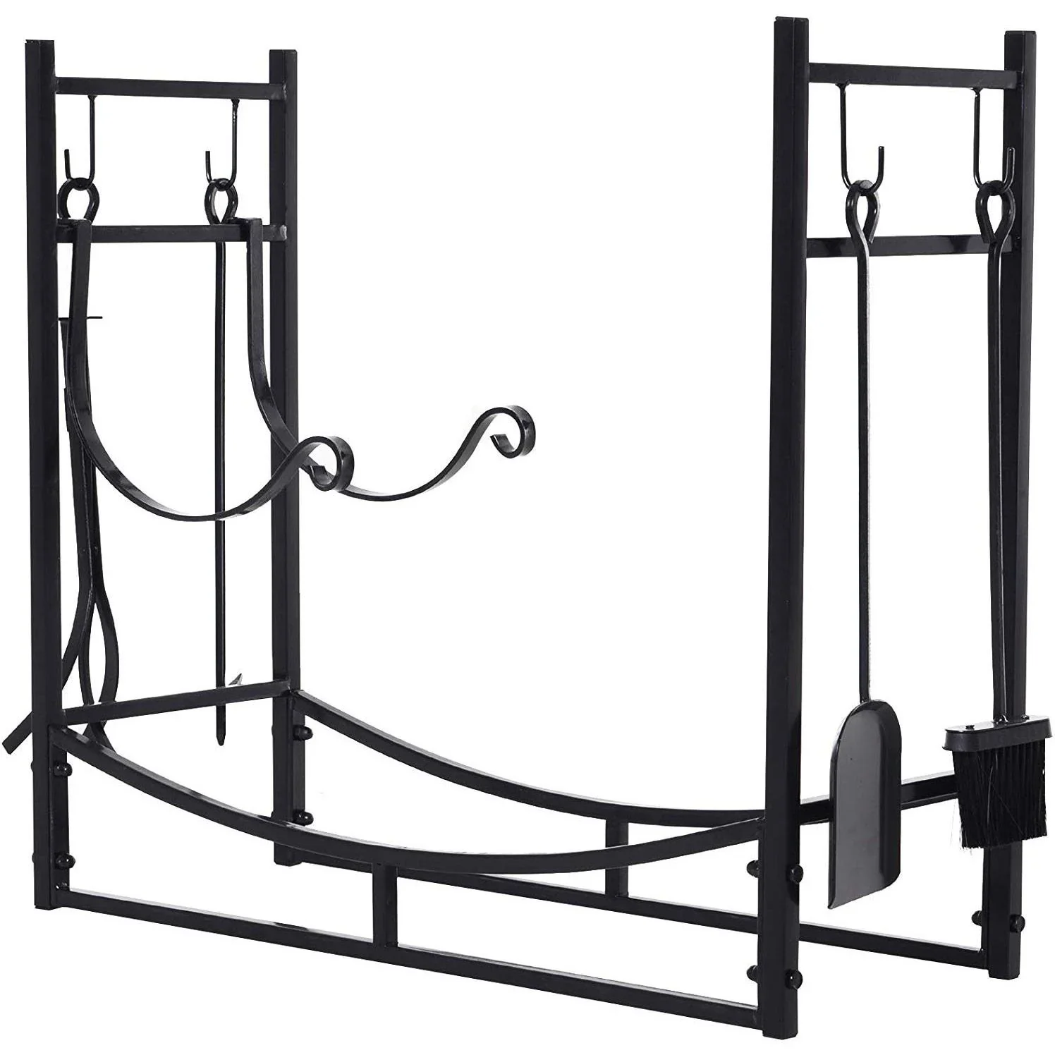 Kaminholzregal mit leicht geschwungener Halterungen - 1