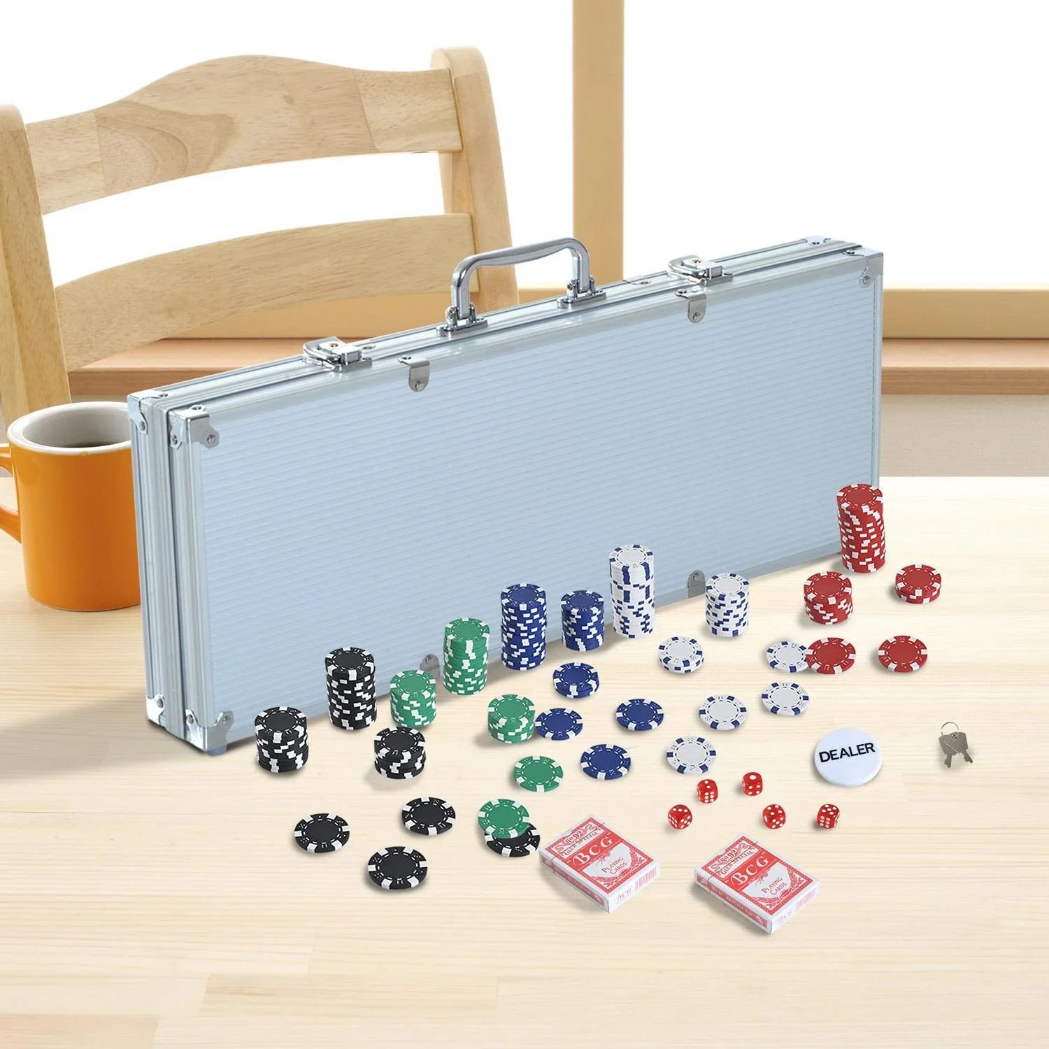 Pokerkoffer alu poker set mit 500 Pokerchips - 0