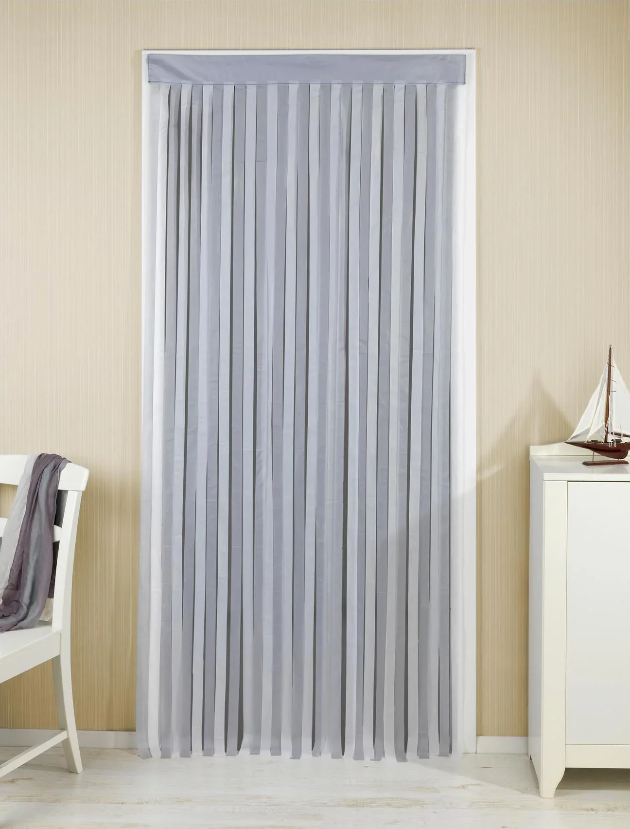 Türvorhang blau-weiß - 2