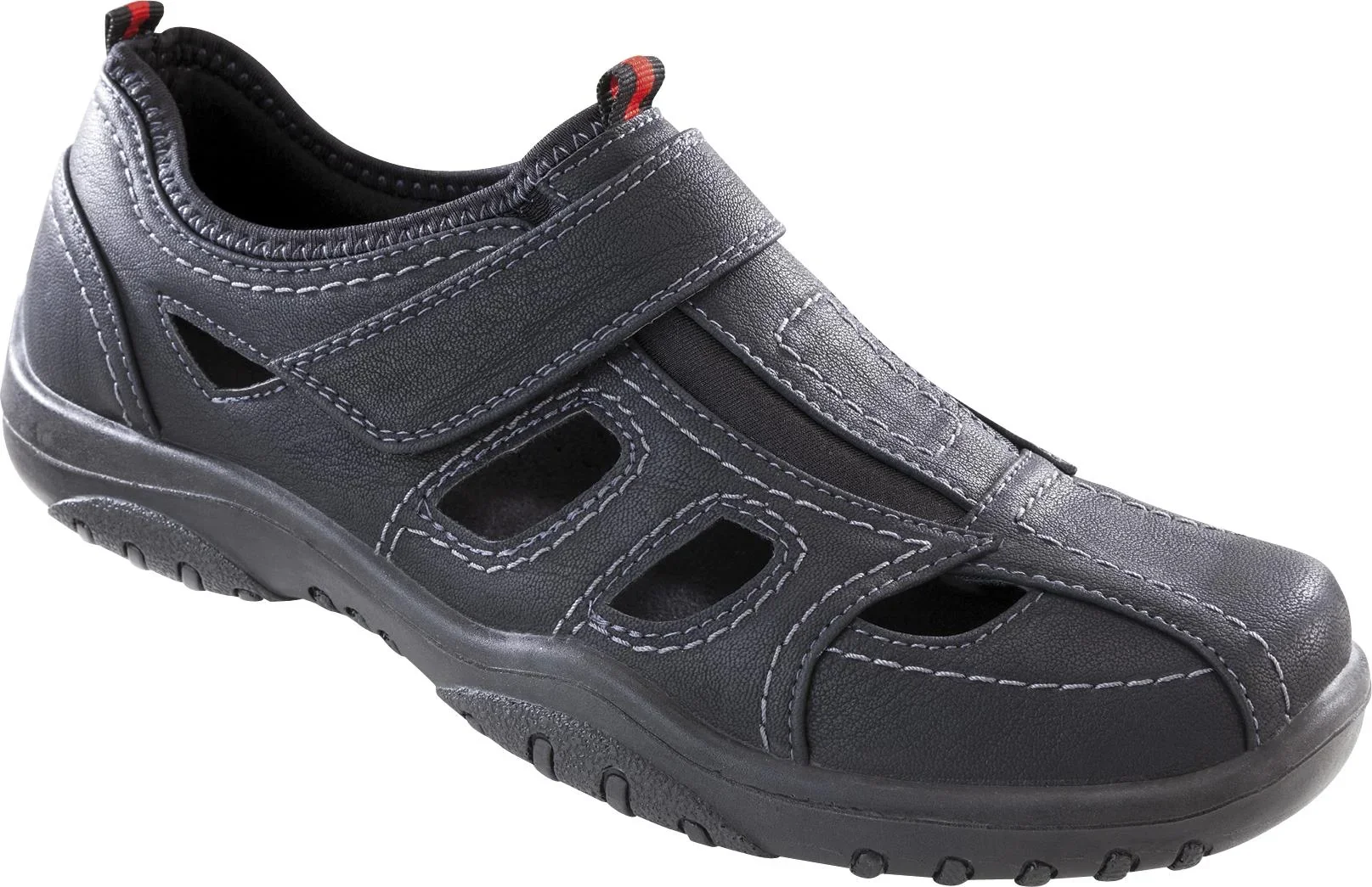 Slipper mit Klimazonen und Klettverschluss, Farbe schwarz, Gr.40 - 0
