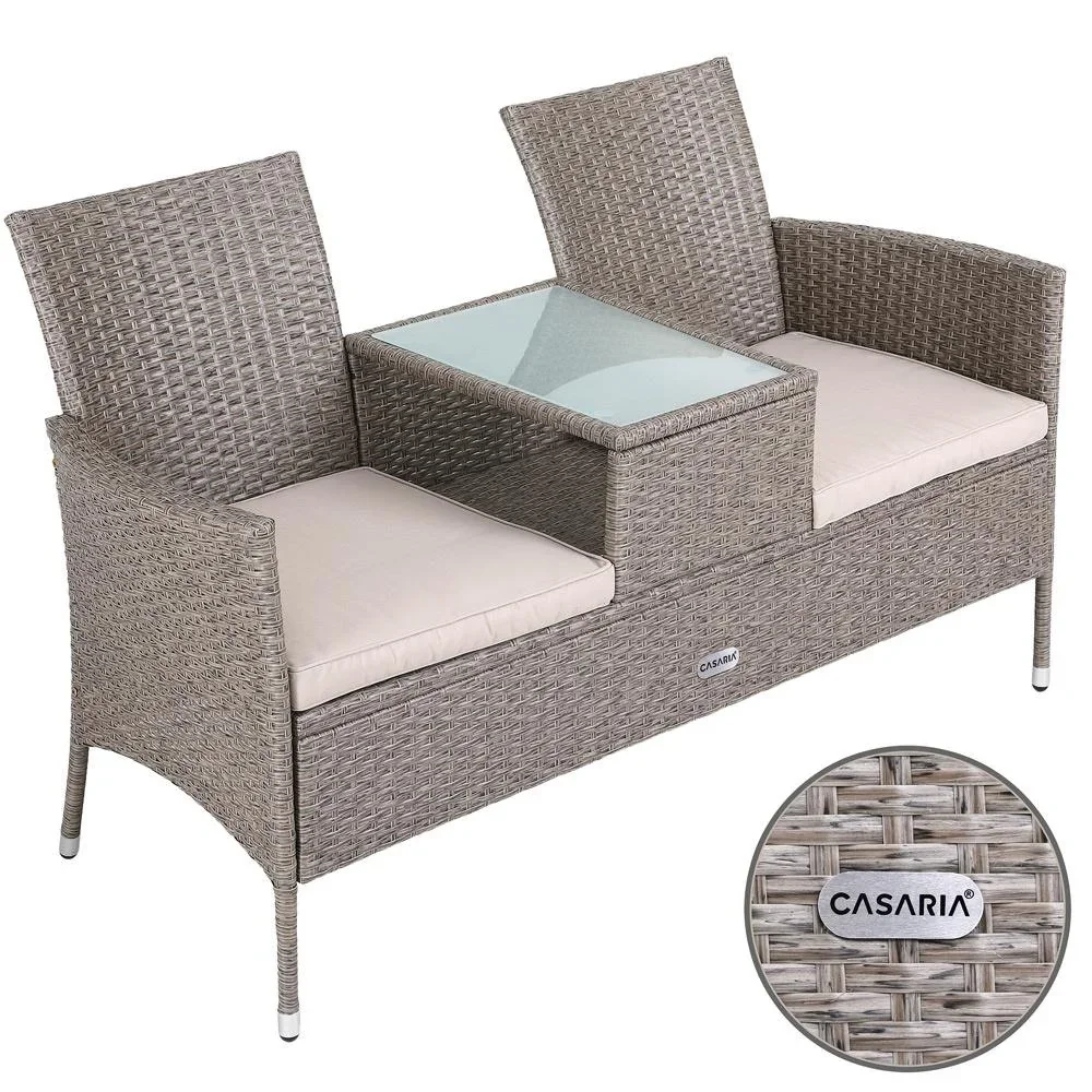 Gartenmöbel-Set - Love Bench - Polyrattan - GREY - 1