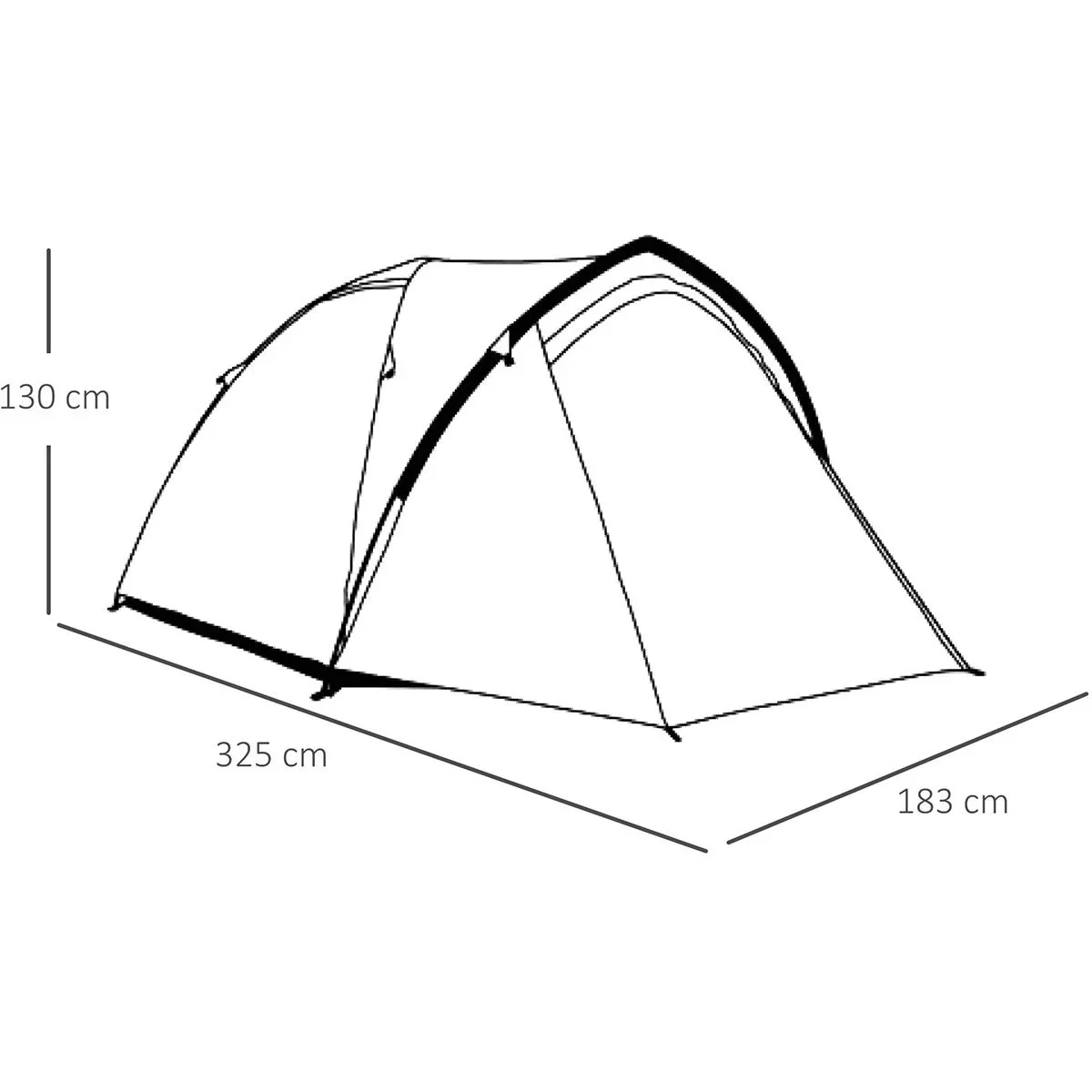 Campingzelt für 3-4 Personen grün/gelb - 1