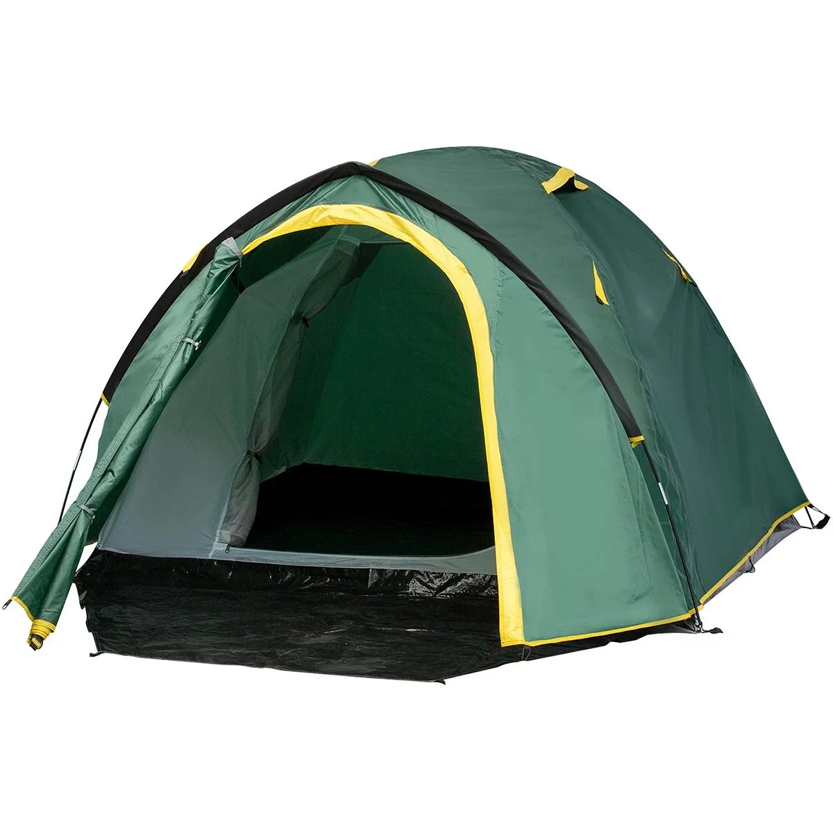 Campingzelt für 3-4 Personen grün/gelb - 5