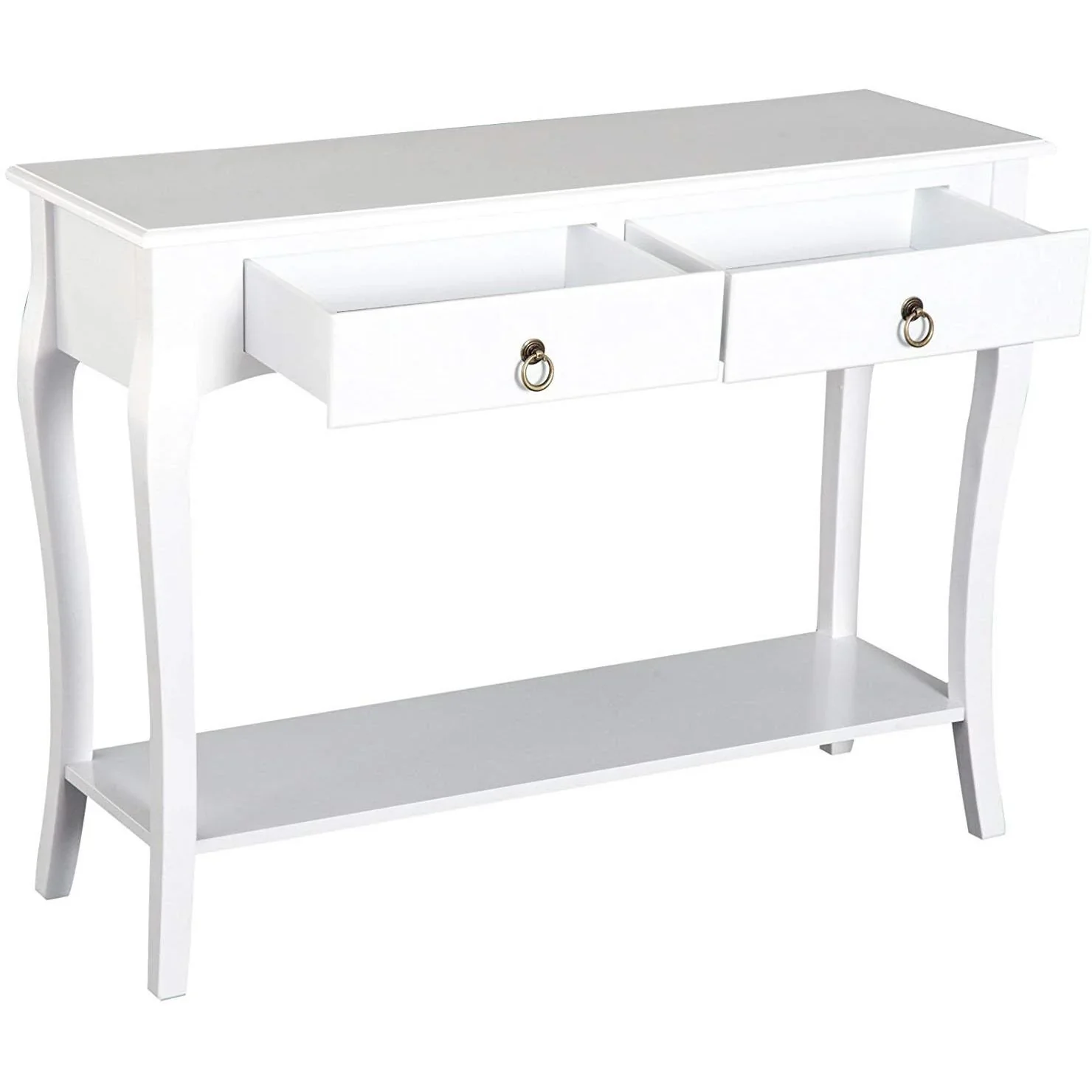 Konsolentisch Konsole Sideboard mit 2 Schubladen Weiß - 1