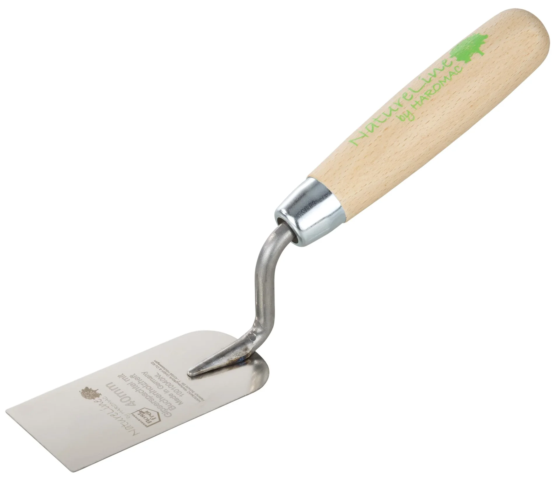 Stuckateurspachtel 40mm, Rostfrei, Heft Naturholz - 1