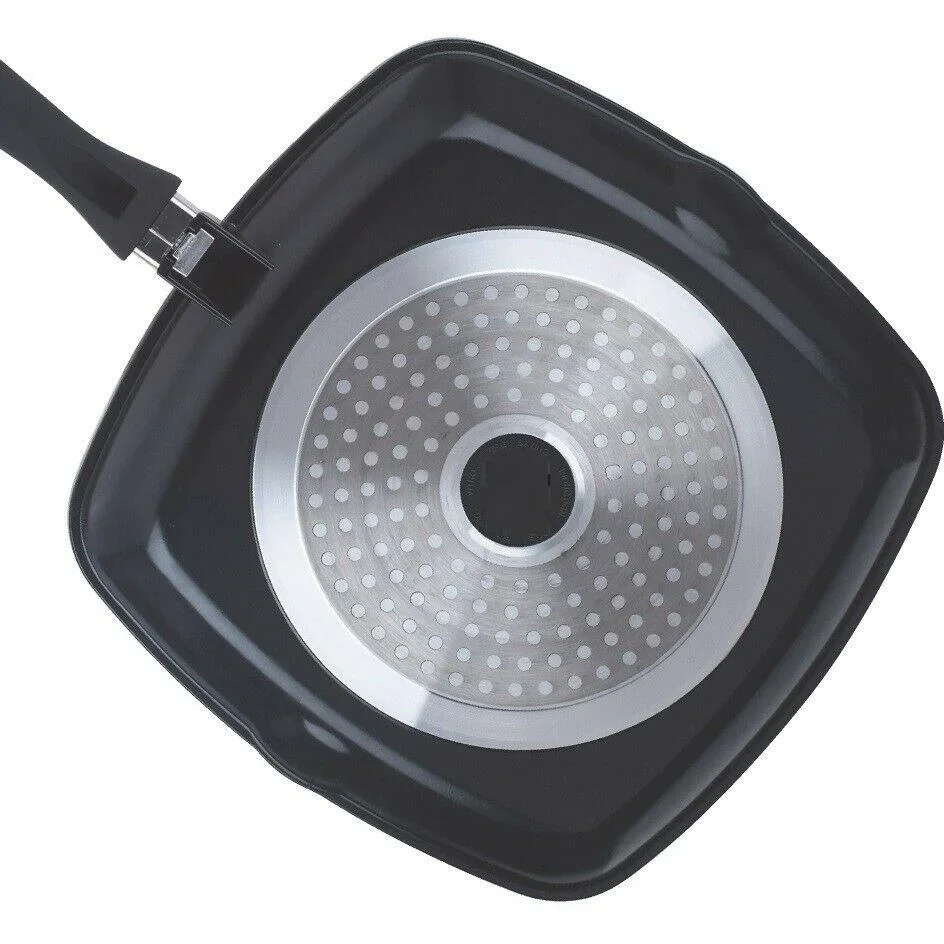 Grillpfanne - mit Deckel - 28cm - Schwarz - 1