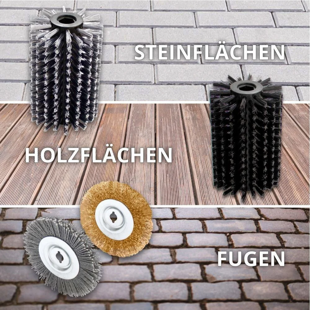 GUB 500 Universal-Fugenbürste mit 4 Bürsten und 1 zusätzlichen Metallbürste - 0