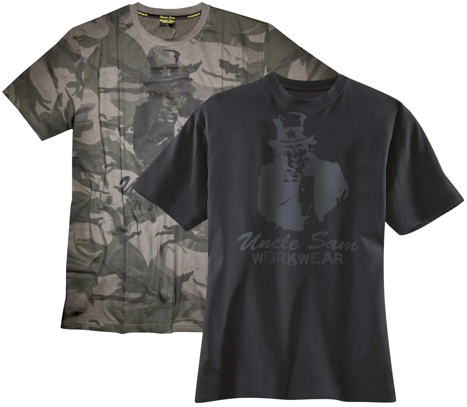 T-Shirt mit Rundhals und Frontdruck, Farbe camouflage, Gr.L - 0