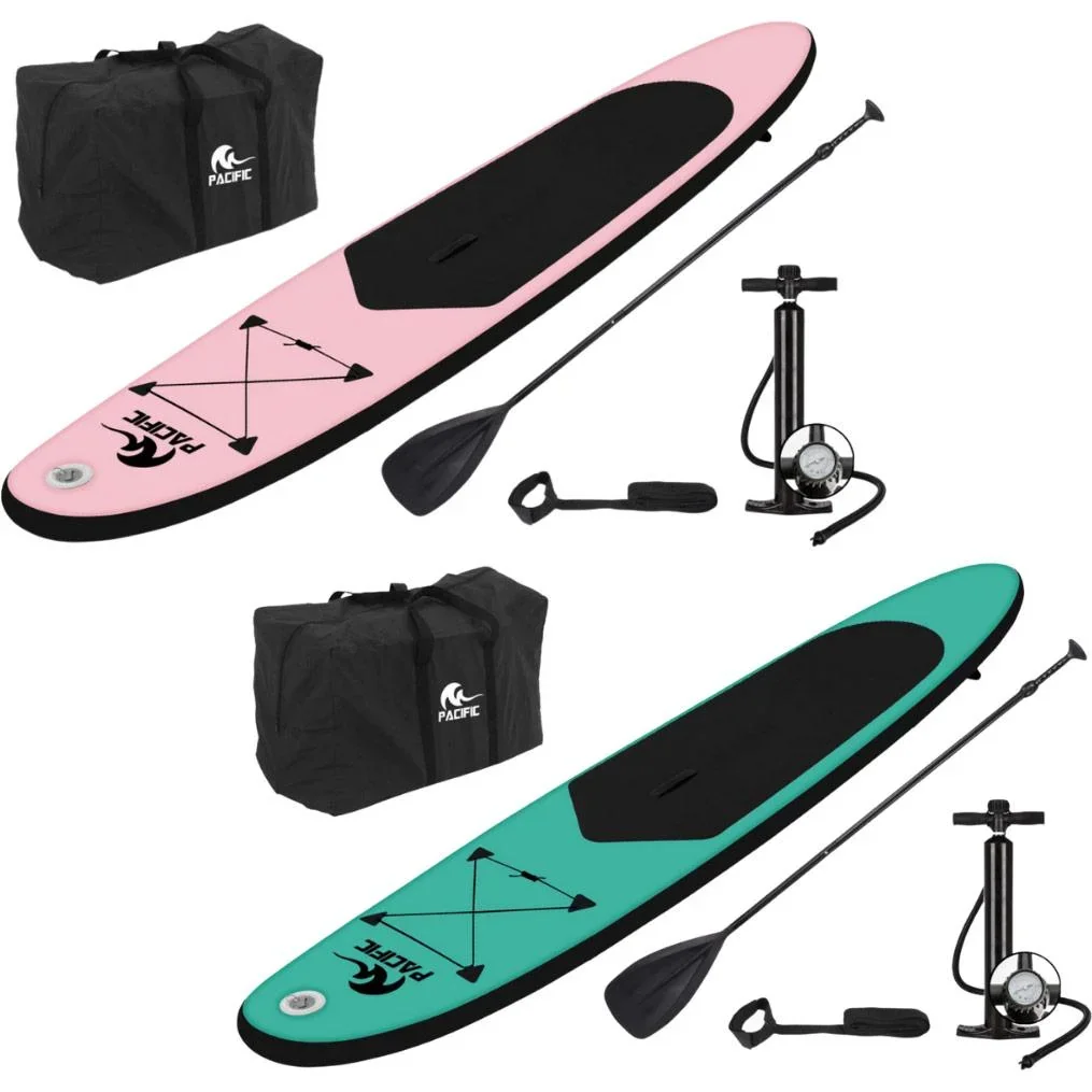 DUOSET! Pacific Sup Board Love Edition - für Sie und Ihn - extra stabil - 285 cm - 6 Stück - rosa/grün - 1