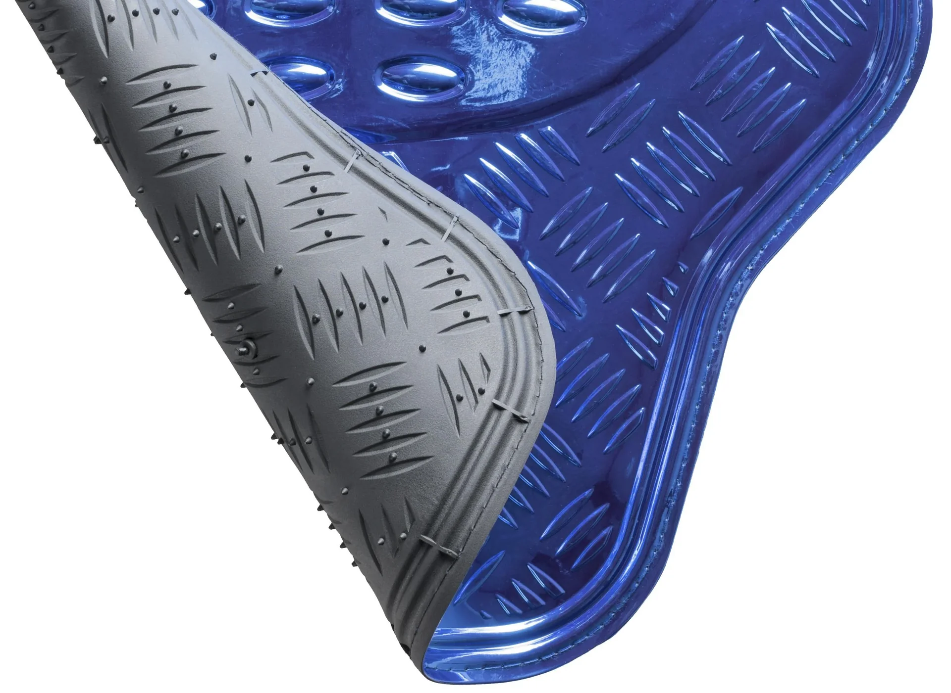 Auto Gummimatten Metallic Riffelblech look blau maxi - 4 teilig, 2 Vordermatten 68,5 x 44,5 cm, 2 Rückmatten 40 x 44,5 - 1