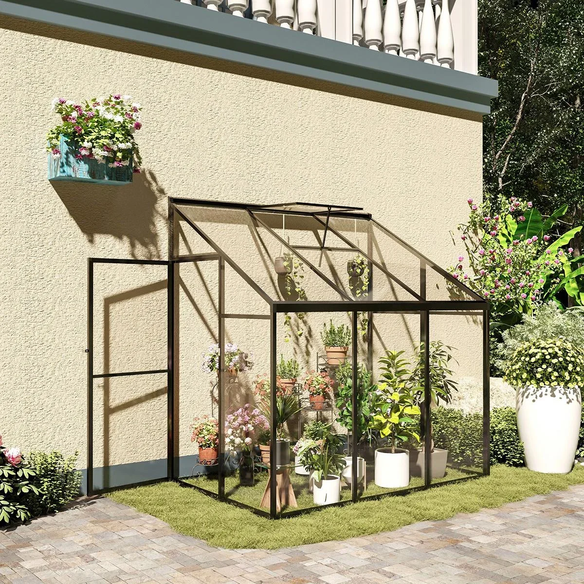 Begehbares Gewächshaus transparent - 182 x 122 x 194 cm - 2
