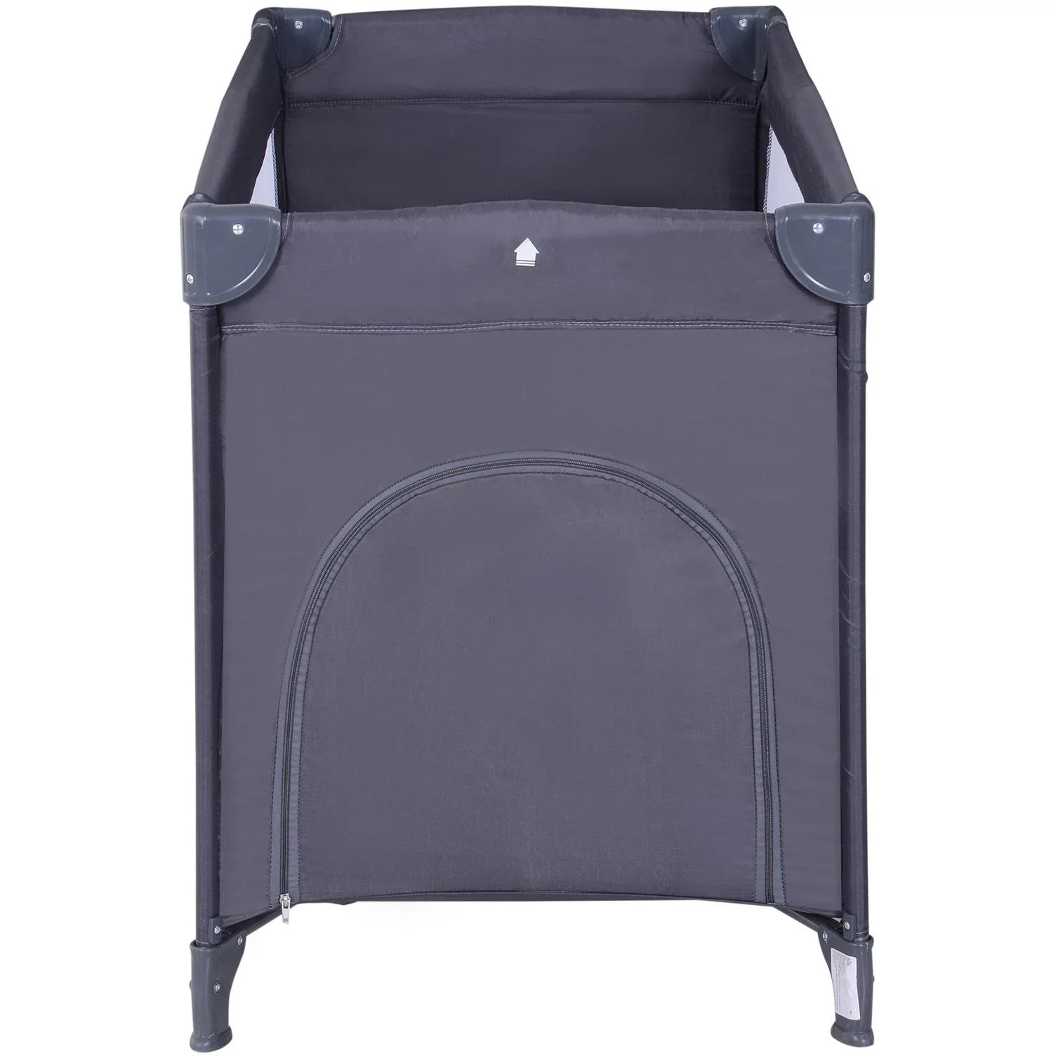Babybett Kinderreisebett klappbar Klappbett mit Matratze + Rollen Tragetasche Schwarz 120 x 60 x 75 cm - 1