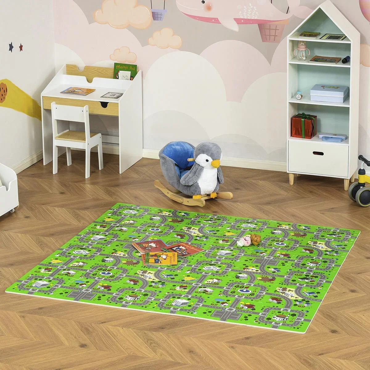 Kinder Puzzlematte Kinderspielteppich Spielteppich 36 Stück mit 24 Seitenstreifen und rutschfesten Vorderseite Krankenha - 1
