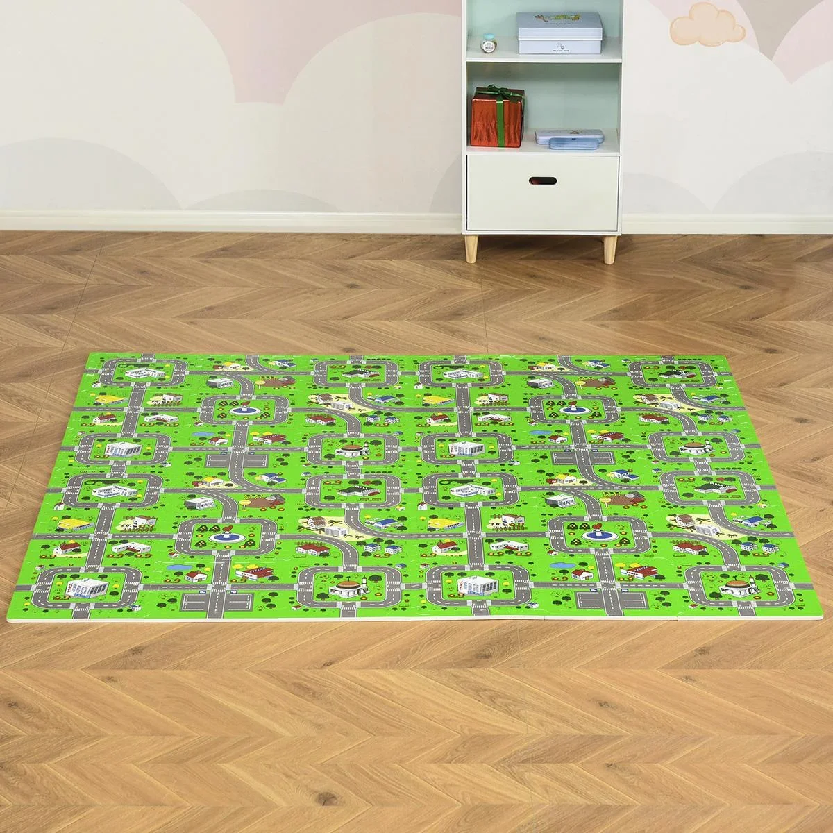 Kinder Puzzlematte Kinderspielteppich Spielteppich 36 Stück mit 24 Seitenstreifen und rutschfesten Vorderseite Krankenha - 2