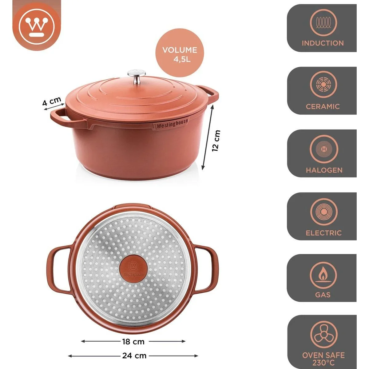 Performance Series Bratpfanne - Backofen geeignet - 24 cm - Orange - 3