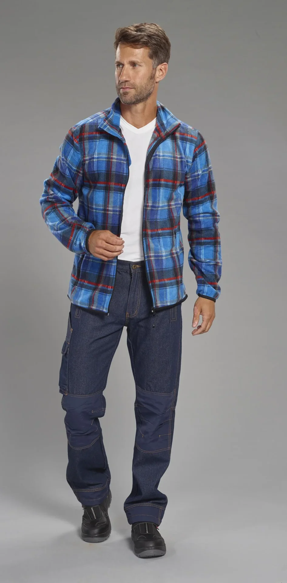 Arbeitsjeans mit Kniebesatz, Farbe blau, Gr.48 - 0