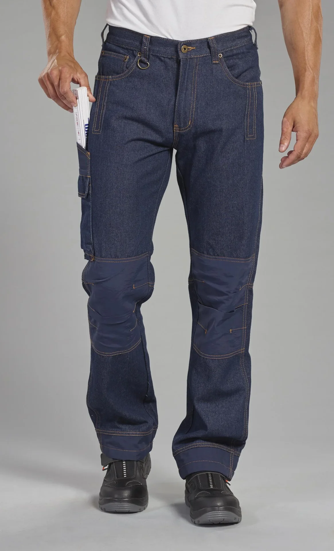 Arbeitsjeans mit Kniebesatz, Farbe blau, Gr.48 - 3