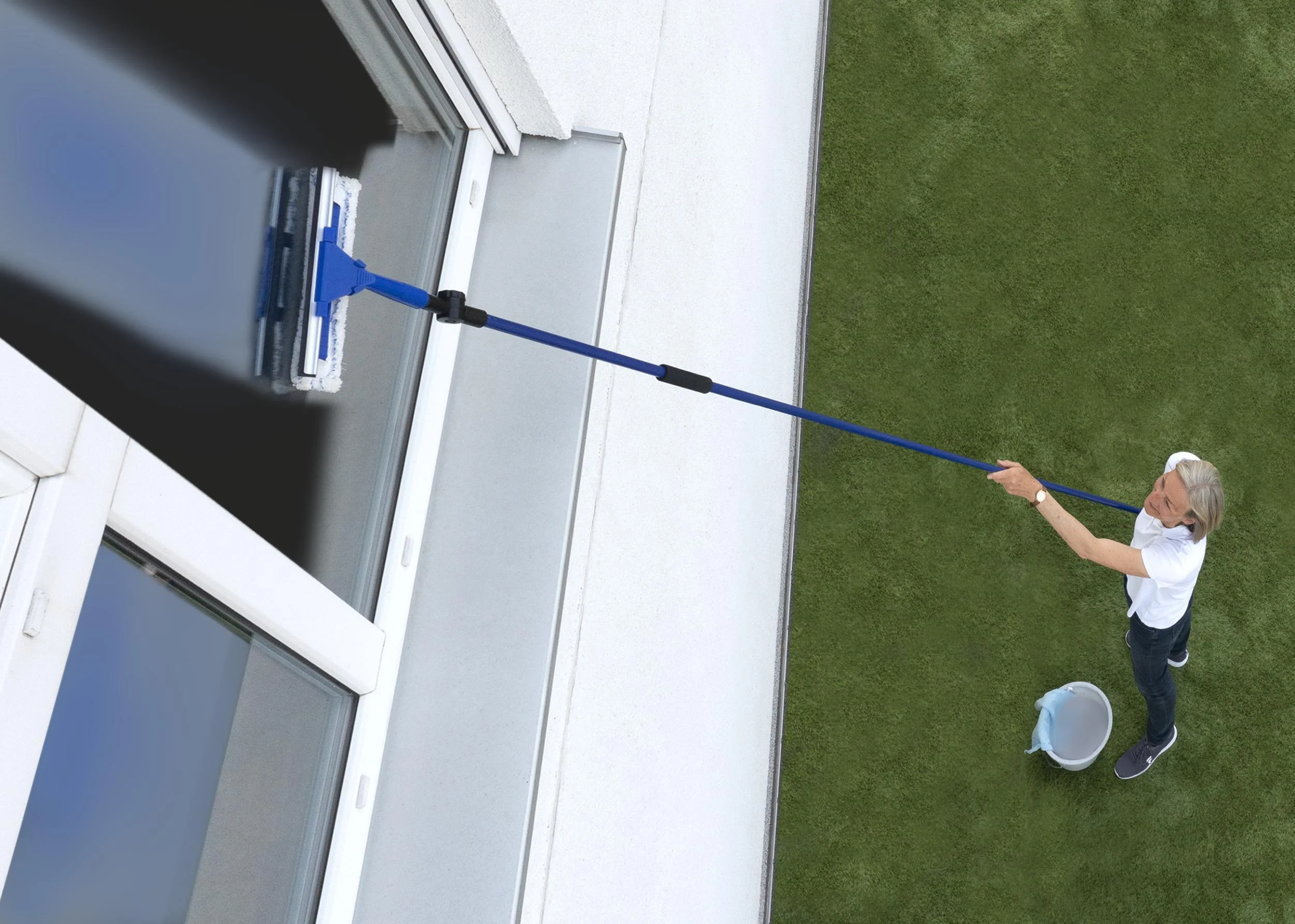 Teleskop-Fensterwischer, mit Schmutzkratzer, 3,88 m - 9