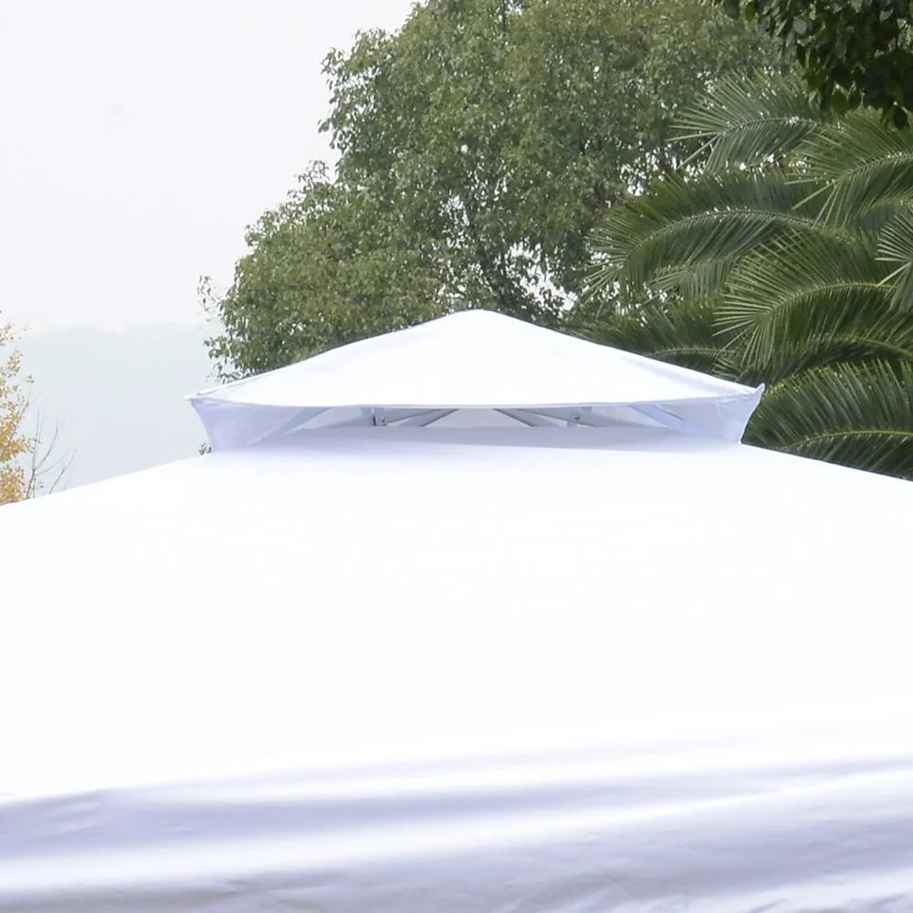 Pavillon Gartenpavillon Partyzelt Gartenzelt Festzelt Doppeldach UV-beständig Wasserabweisend Metall + Oxford Weiß 3 x 3 - 3