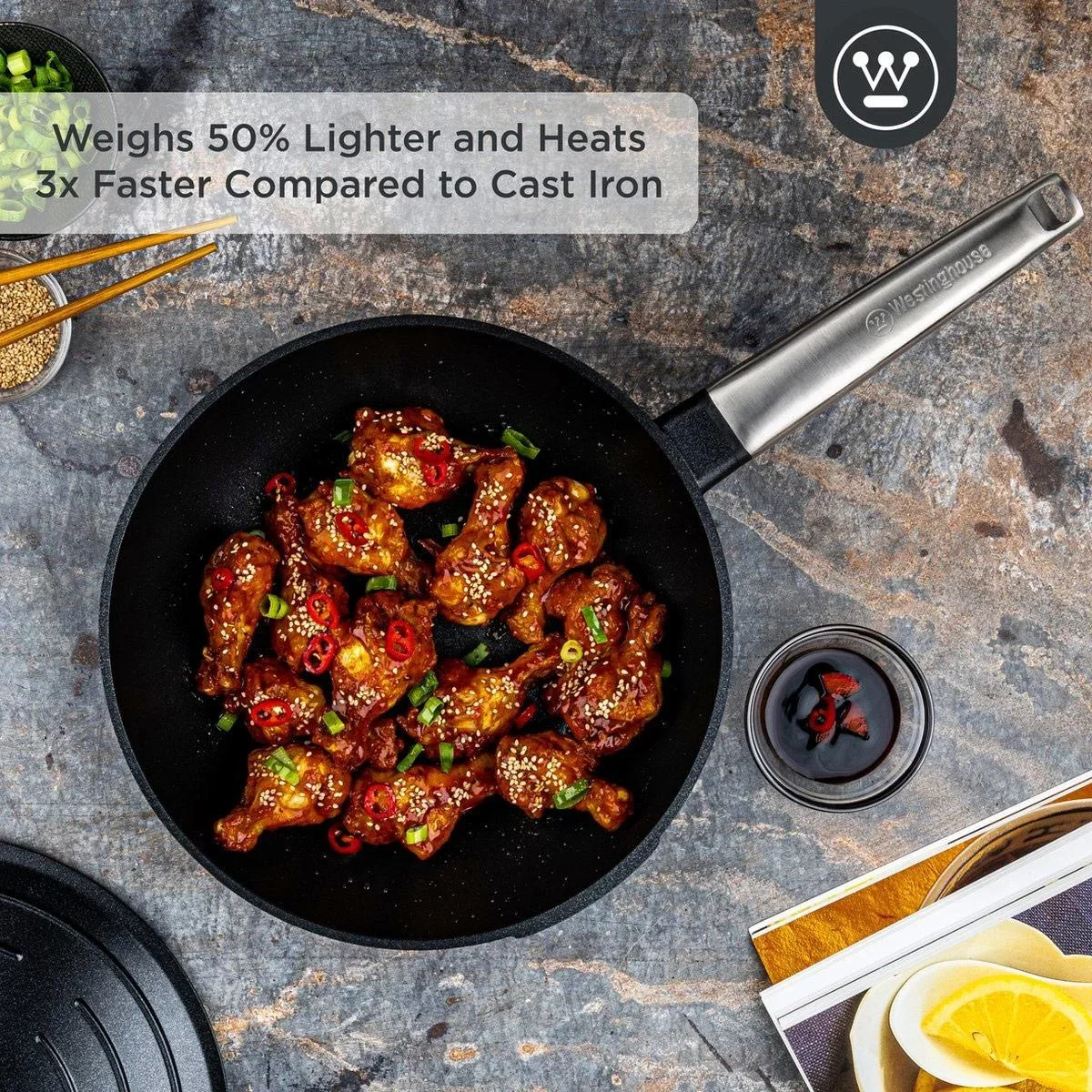 Performance Series Wokpfanne - Wok mit Deckel - 28 cm - Schwarz - 4