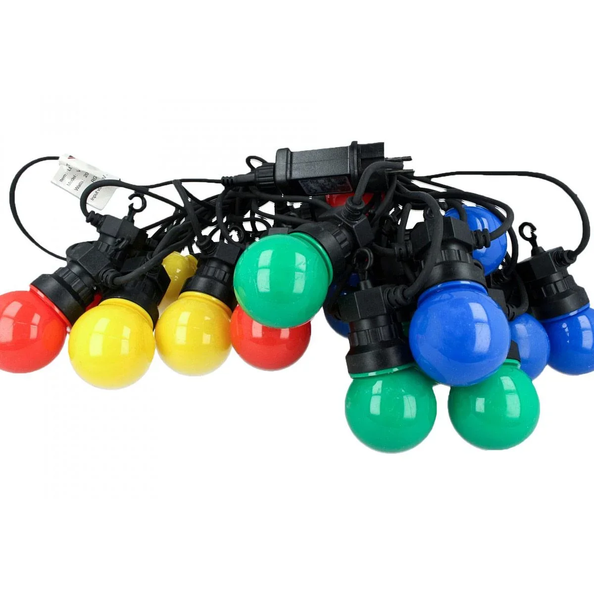 VT-71020 LED-Kabel 10 Meter mit Stecker, inkl. 20x 0,5W LED-Birnen, RGBY, 600 Lumen, IP44 - 1