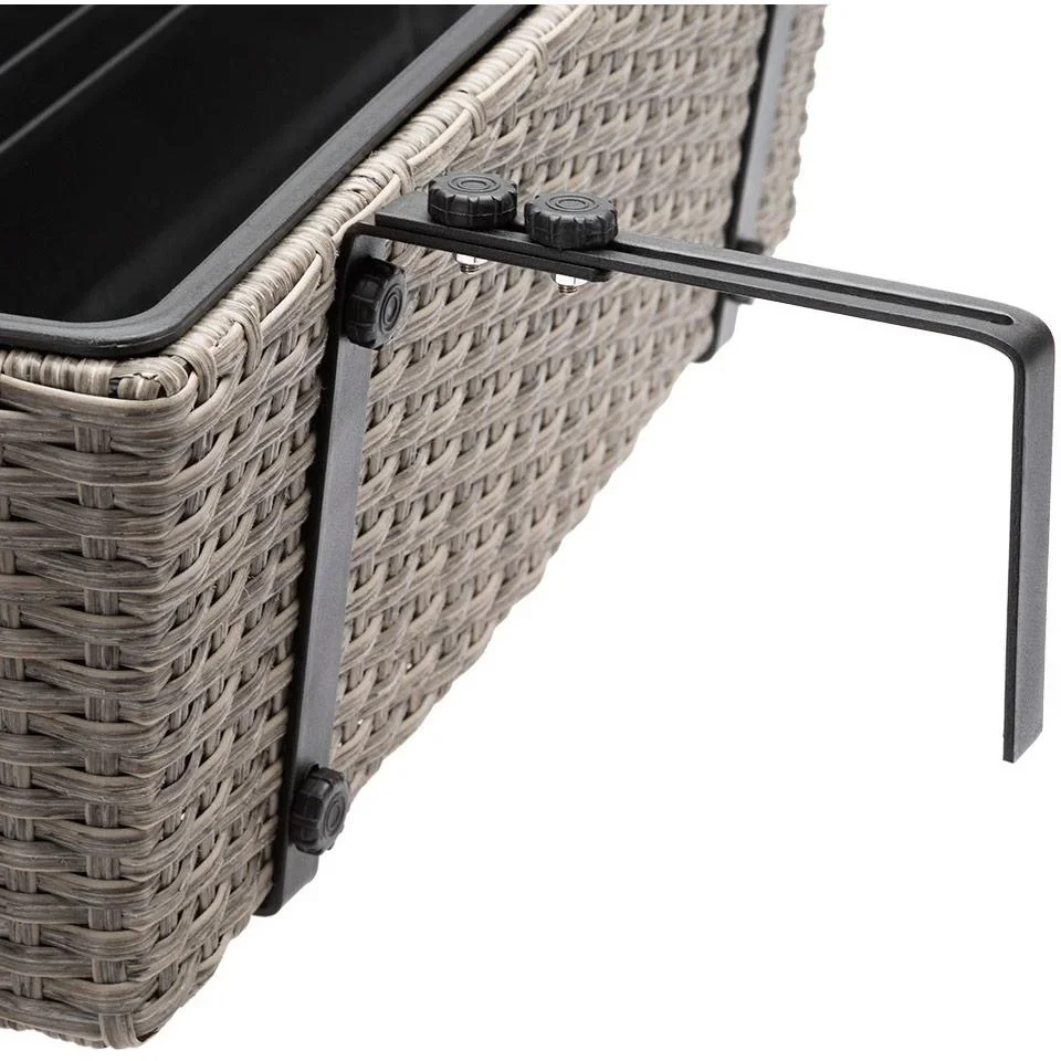 2x Rattan Balkonpflanzer creme - 2