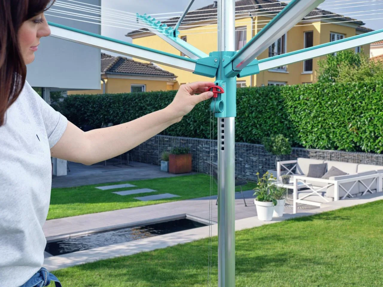 Wäscheschirm "Linomatic 400 Easy", 40 Meter Trockenfläche, 4 Waschladungen - 2