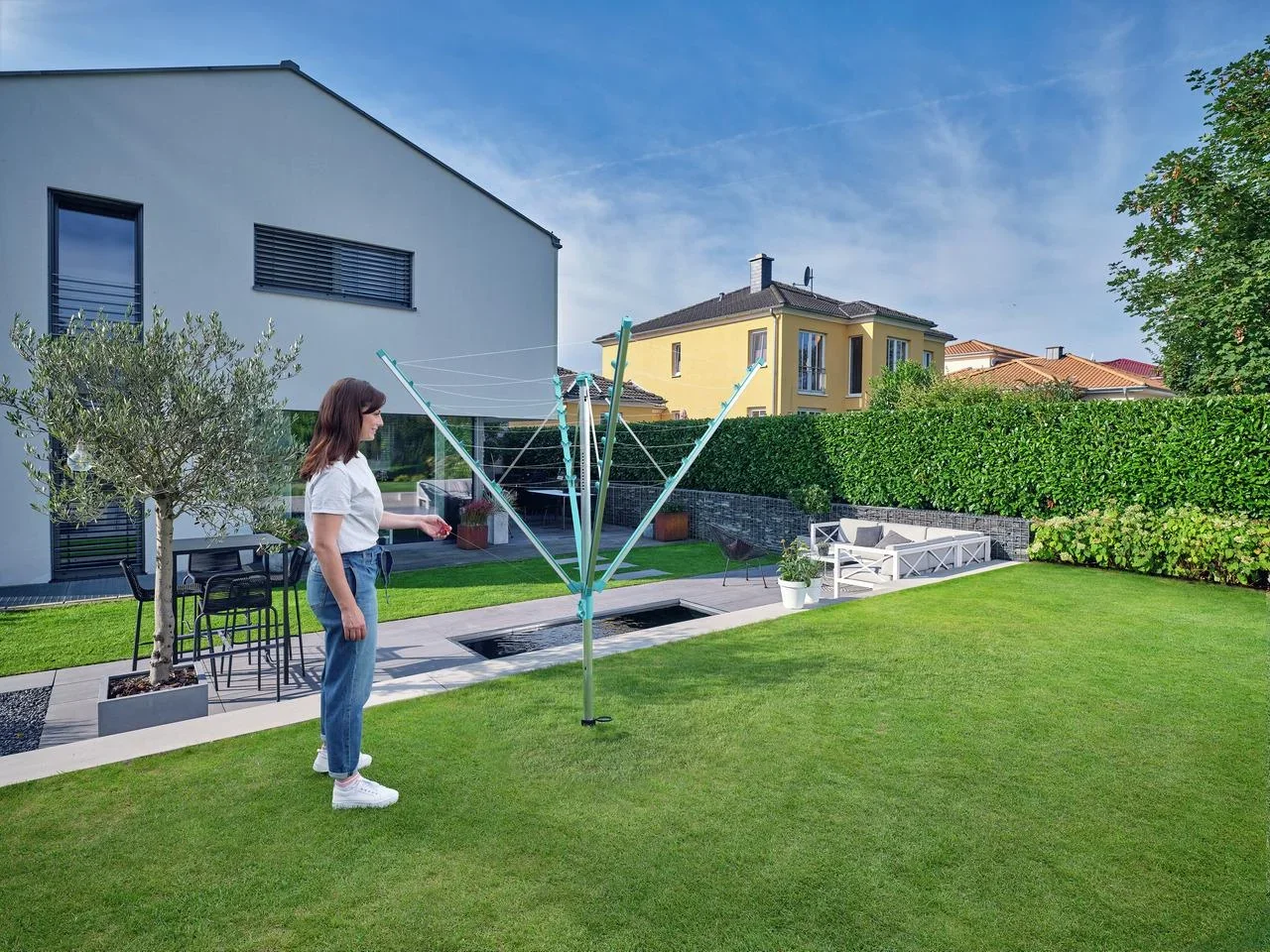 Wäscheschirm "Linomatic 400 Easy", 40 Meter Trockenfläche, 4 Waschladungen - 8