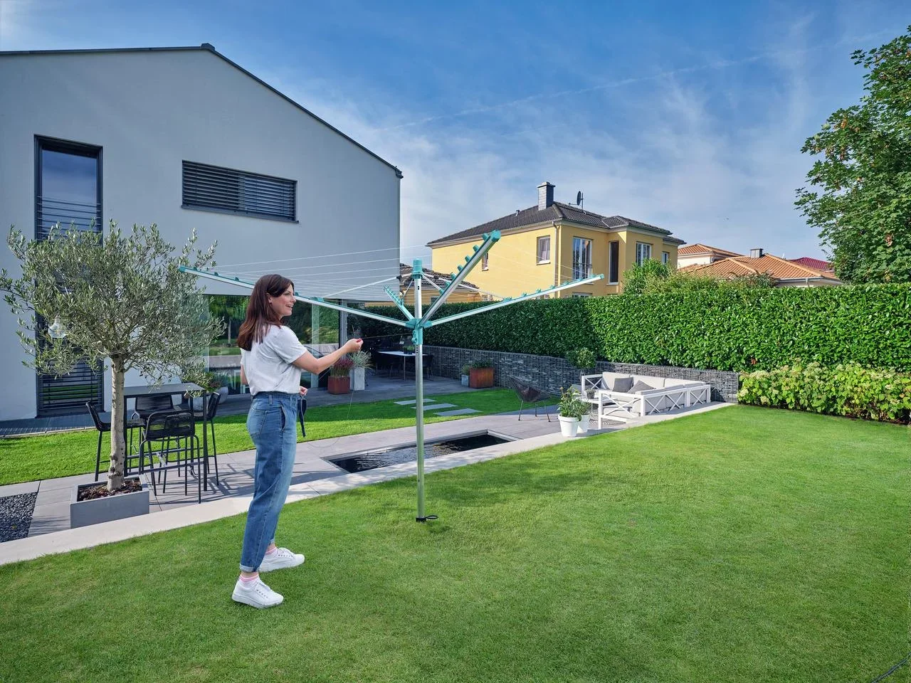 Wäscheschirm "Linomatic 400 Easy", 40 Meter Trockenfläche, 4 Waschladungen - 10