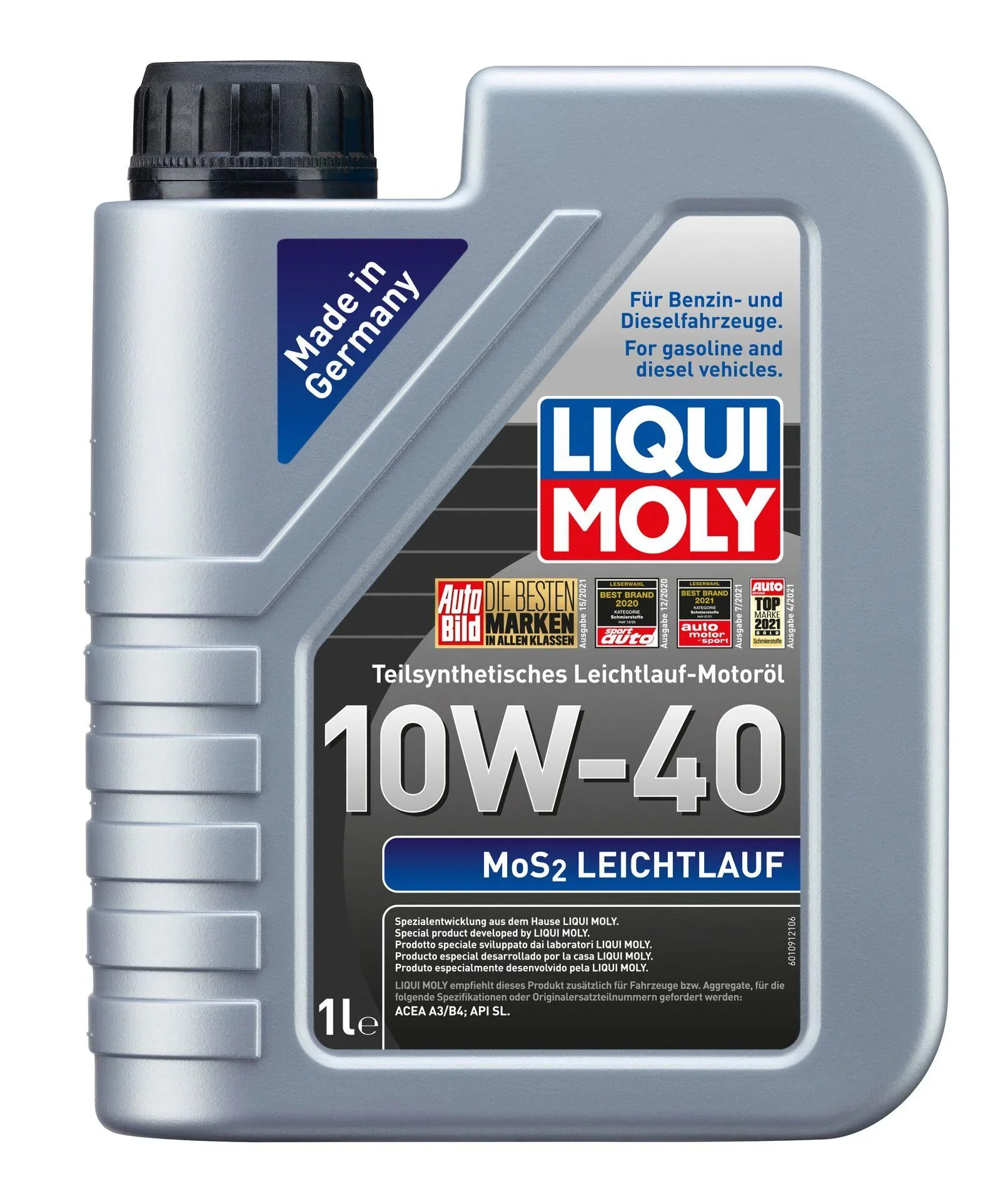 Teilsynthetisches Leichtlaufmotorenöl MoS2 Leichtlauf 10W-40, 1 Liter - 0