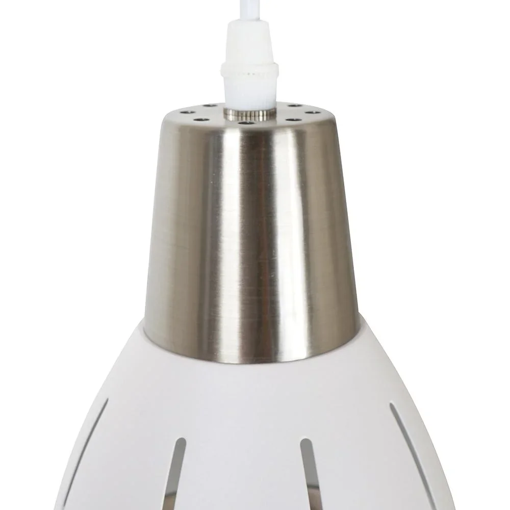 3er Hängeleuchte Deckenstrahler Industrie Vintage E27 40W Küche Bar Metall weiß ?13 x H16 cm (ohne Birne) - 5