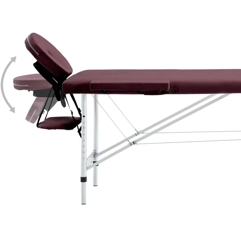Klappbarer Massagetisch 2 Zonen Aluminium lila - 1