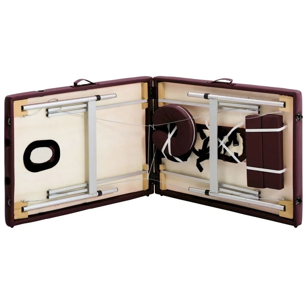 Klappbarer Massagetisch 2 Zonen Aluminium lila - 4