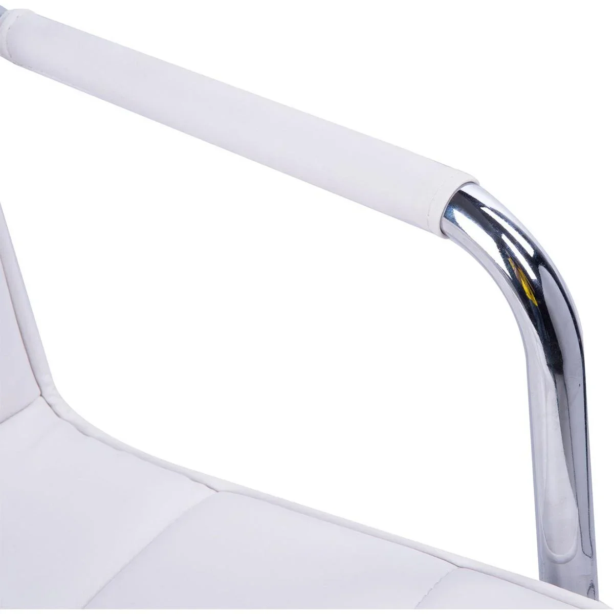 Drehstuhl mit geschwungenen Armlehnen weiß/silber - 1