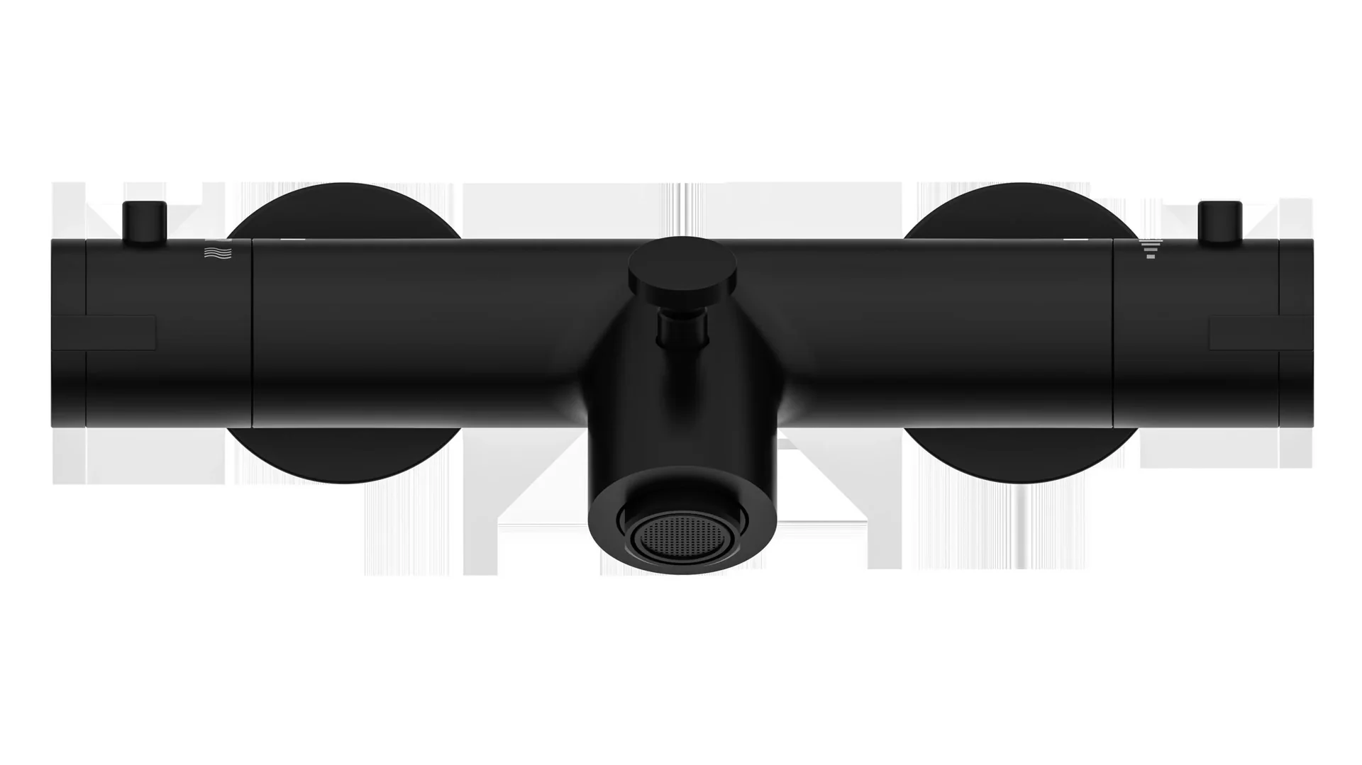 Thermostat Wannenfüllarmatur "LONDON", Schwarz matt - 0