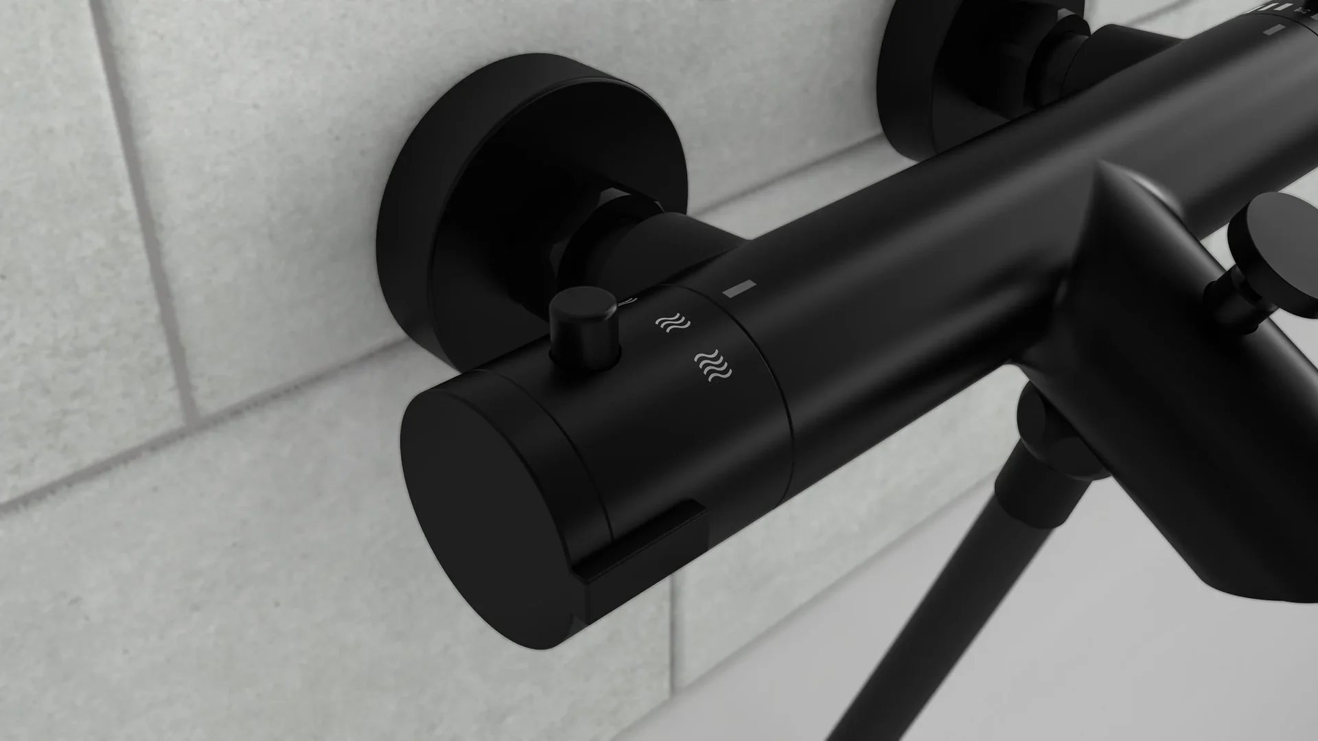 Thermostat Wannenfüllarmatur "LONDON", Schwarz matt - 8