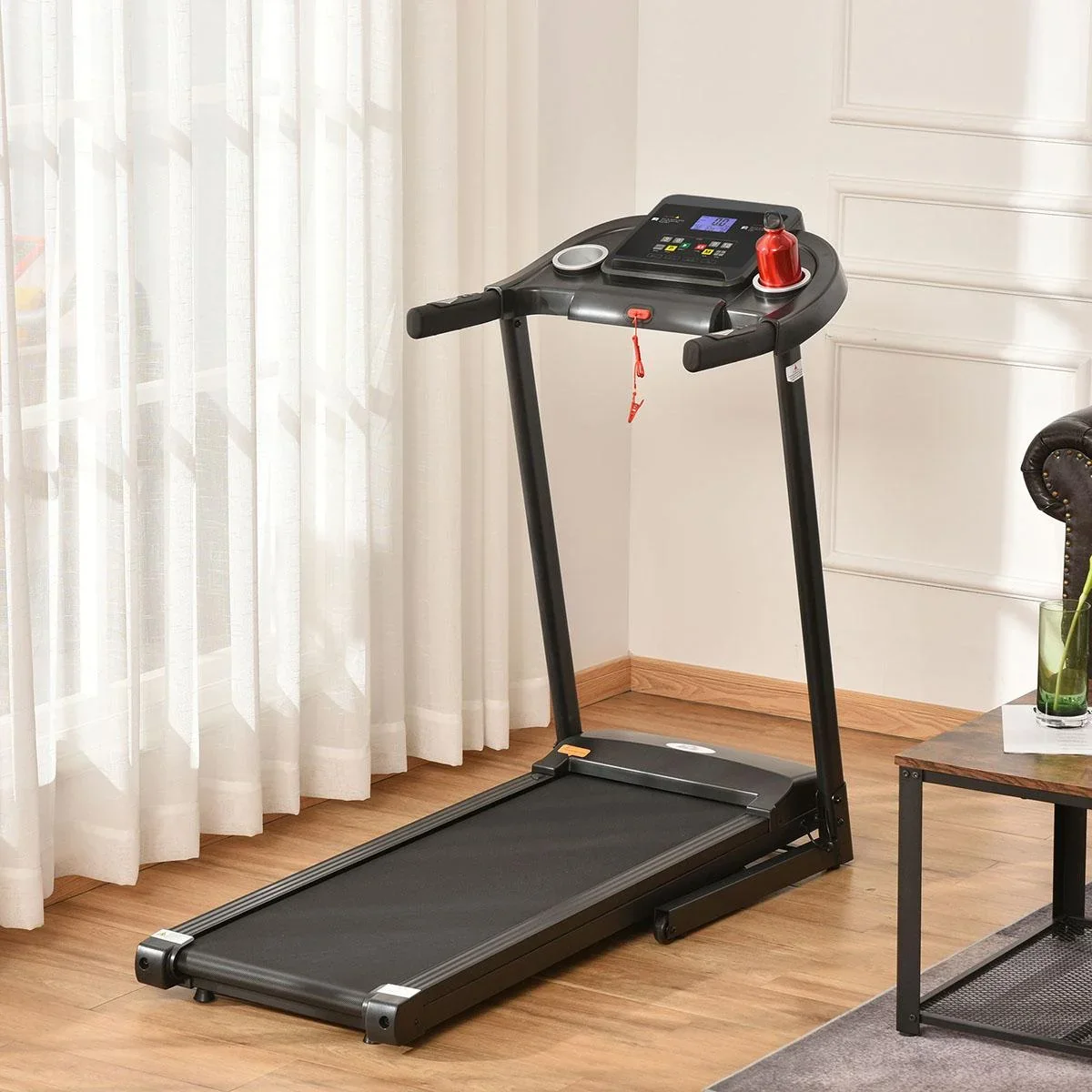 Laufband Klappbar elektrisch 500 W 1-12 km/h LED-Display Getränkehalter und Handyhalterung sehr gut geeignet für Home Gy - 0