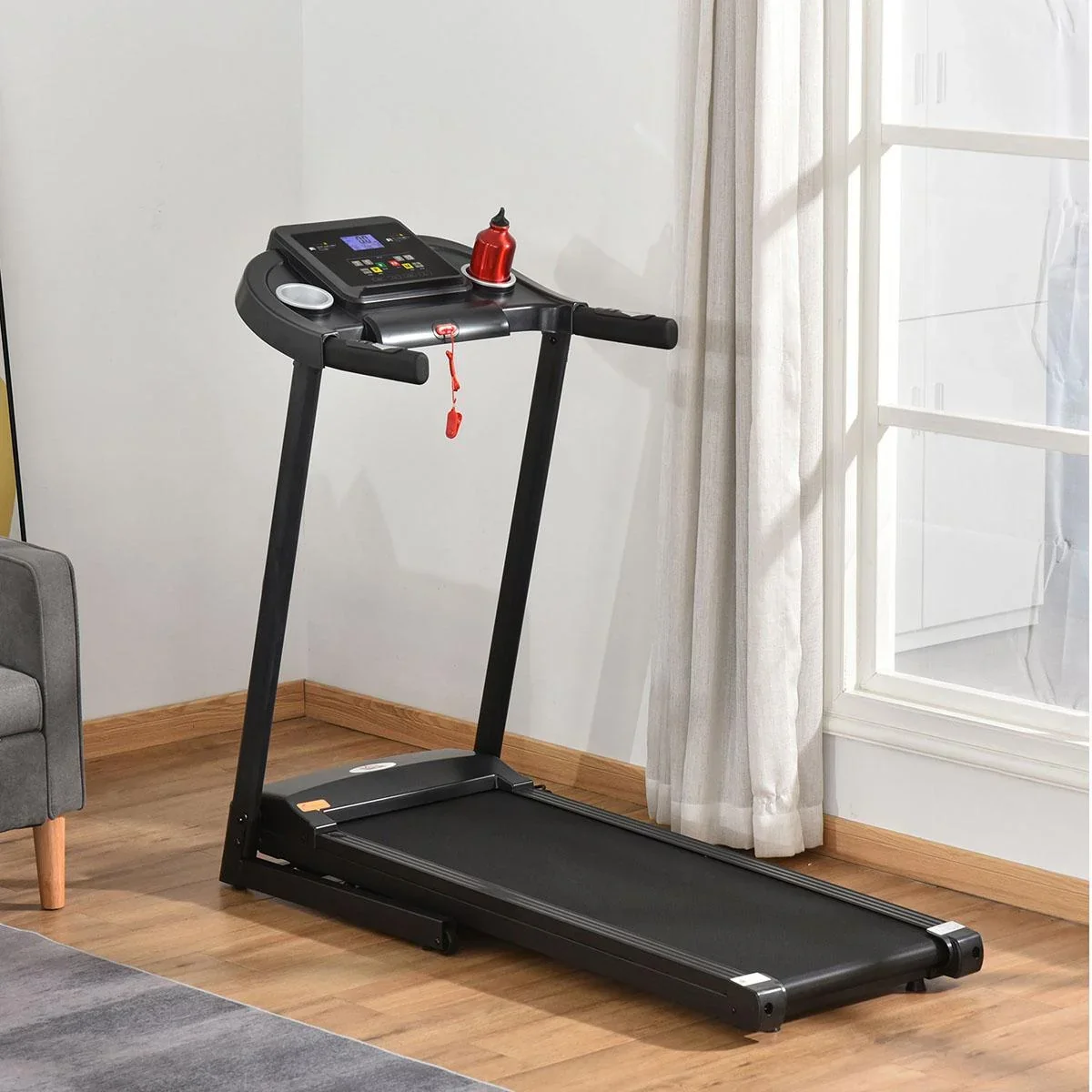 Laufband Klappbar elektrisch 500 W 1-12 km/h LED-Display Getränkehalter und Handyhalterung sehr gut geeignet für Home Gy - 2