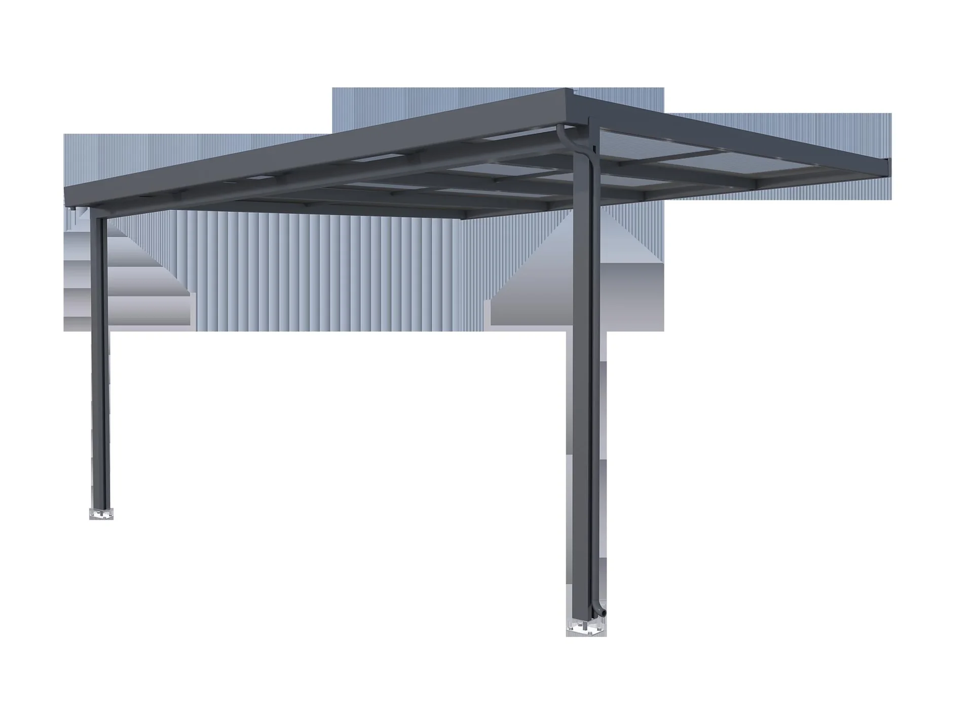 Terrassendach Premium, anthrazit, 4102 x 4060 mm - Polycarbonat Stegplatten 16 mm, bronze - 3